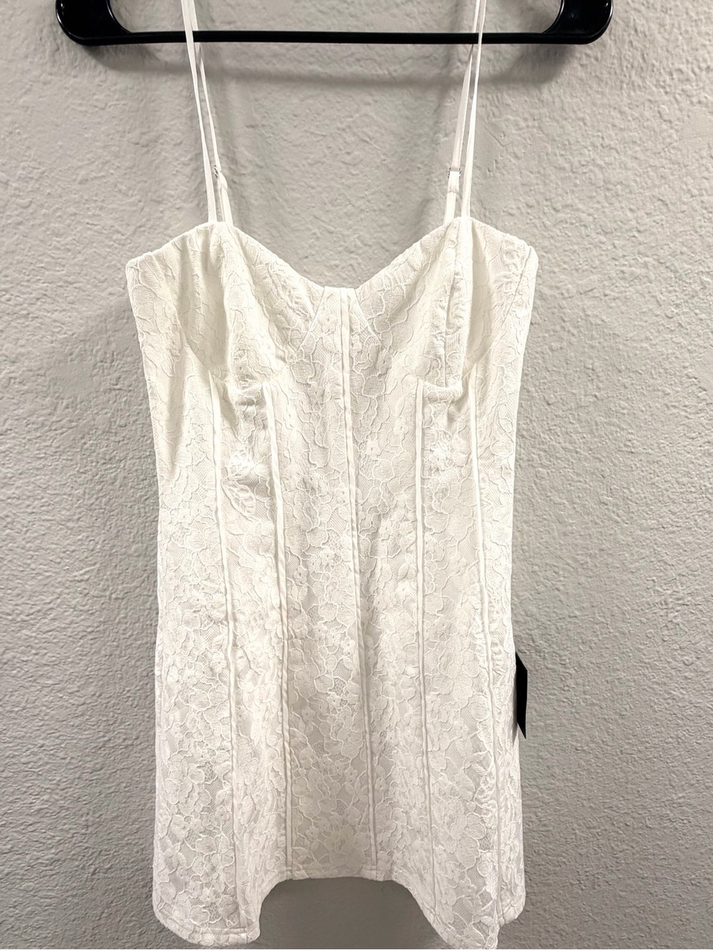 Lulus White Lace Mini Dress with Spaghetti Straps